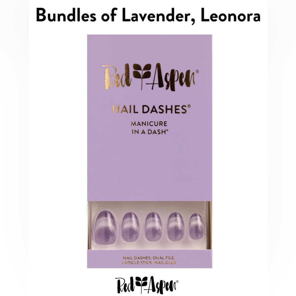 Red Aspen Nail Dashes 
Bundles Of Lavender, Leonora 
Short Almond Cat Eye B6f